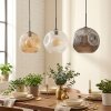 Ripoll Hanglamp, Kogellampje, Hanglamp Amber, Duidelijk, Rookkleurig, 3-lichts