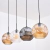 Ripoll Hanglamp, Kogellampje, Hanglamp Amber, Duidelijk, Rookkleurig, 4-lichts