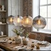 Ripoll Hanglamp, Kogellampje, Hanglamp Amber, Duidelijk, Rookkleurig, 4-lichts