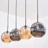 Ripoll Hanglamp, Kogellampje, Hanglamp Amber, Rookkleurig, 4-lichts