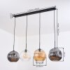 Ripoll Hanglamp, Kogellampje, Hanglamp Amber, Duidelijk, Rookkleurig, 4-lichts