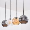 Ripoll Hanglamp, Kogellampje, Hanglamp Amber, Duidelijk, Rookkleurig, 4-lichts
