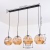 Ripoll Hanglamp, Kogellampje, Hanglamp Amber, 4-lichts