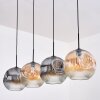 Ripoll Hanglamp, Kogellampje, Hanglamp Amber, Duidelijk, Rookkleurig, 4-lichts