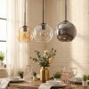 Koyoto Hanglamp, Kogellampje, Hanglamp Amber, Chroom, Duidelijk, Rookkleurig, 3-lichts