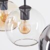 Koyoto Hanglamp, Kogellampje, Hanglamp Amber, Chroom, Duidelijk, Rookkleurig, 3-lichts