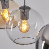 Koyoto Hanglamp, Kogellampje, Hanglamp Amber, Chroom, Duidelijk, Rookkleurig, 3-lichts