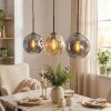 Koyoto Hanglamp, Kogellampje, Hanglamp Amber, Rookkleurig, 3-lichts