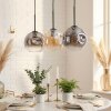 Ripoll Hanglamp, Kogellampje, Hanglamp Amber, Duidelijk, Rookkleurig, 3-lichts