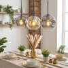 Ripoll Hanglamp, Kogellampje, Hanglamp Amber, Duidelijk, Rookkleurig, 3-lichts