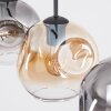 Ripoll Hanglamp, Kogellampje, Hanglamp Amber, Duidelijk, Rookkleurig, 3-lichts