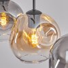 Ripoll Hanglamp, Kogellampje, Hanglamp Amber, Duidelijk, Rookkleurig, 3-lichts