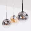 Ripoll Hanglamp, Kogellampje, Hanglamp Amber, Duidelijk, Rookkleurig, 3-lichts