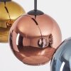 Koyoto Hanglamp, Kogellampje, Hanglamp Blauw, Goud, Koperkleurig, 3-lichts
