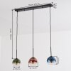 Koyoto Hanglamp, Kogellampje, Hanglamp Blauw, Groen, Duidelijk, Koperkleurig, 3-lichts