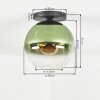 Koyoto Plafondlamp, Kogellampje 30 cm Groen, Duidelijk, 1-licht