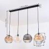 Ripoll Hanglamp, Kogellampje, Hanglamp Amber, Duidelijk, Rookkleurig, 4-lichts