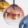 Koyoto Hanglamp, Kogellampje, Hanglamp Blauw, Goud, Duidelijk, Koperkleurig, 3-lichts