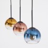 Koyoto Hanglamp, Kogellampje, Hanglamp Blauw, Goud, Duidelijk, Koperkleurig, 3-lichts