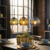 Koyoto Hanglamp, Kogellampje, Hanglamp Blauw, Goud, Groen, 3-lichts