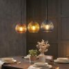 Koyoto Hanglamp, Kogellampje, Hanglamp Blauw, Goud, Koperkleurig, 3-lichts