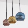 Koyoto Hanglamp, Kogellampje, Hanglamp Blauw, Goud, Koperkleurig, 3-lichts