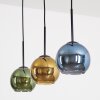 Koyoto Hanglamp, Kogellampje, Hanglamp Blauw, Goud, Groen, 3-lichts