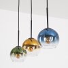 Koyoto Hanglamp, Kogellampje, Hanglamp Blauw, Goud, Groen, Duidelijk, 3-lichts