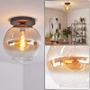 Koyoto Plafondlamp, Kogellampje 30 cm Amber, Duidelijk, 1-licht