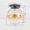 Koyoto Plafondlamp, Kogellampje 30 cm Amber, Duidelijk, 1-licht