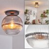 Koyoto Plafondlamp, Kogellampje 30 cm Duidelijk, Rookkleurig, 1-licht
