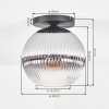 Koyoto Plafondlamp, Kogellampje 30 cm Duidelijk, Rookkleurig, 1-licht