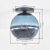 Koyoto Plafondlamp, Kogellampje 30 cm Blauw, 1-licht