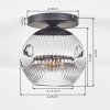 Ripoll Plafondlamp, Kogellampje Duidelijk, Rookkleurig, 1-licht
