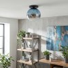 Koyoto Plafondlamp, Kogellampje 30 cm Blauw, Duidelijk, 1-licht