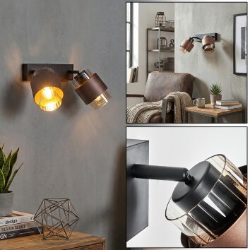 Traak Wandlamp, Muurspot Zwart, 2-lichts