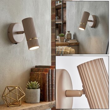 Wolar Wandlamp, Muurspot LED Zandkleurig, 1-licht