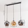 Ripoll Hanglamp, Kogellampje, Hanglamp Amber, Rookkleurig, 3-lichts