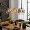 Ripoll Hanglamp, Kogellampje, Hanglamp Amber, Duidelijk, Rookkleurig, 3-lichts