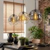 Ripoll Hanglamp, Kogellampje, Hanglamp Amber, Duidelijk, Rookkleurig, 3-lichts