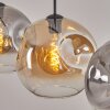 Ripoll Hanglamp, Kogellampje, Hanglamp Amber, Duidelijk, Rookkleurig, 3-lichts