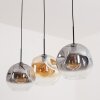 Ripoll Hanglamp, Kogellampje, Hanglamp Amber, Duidelijk, Rookkleurig, 3-lichts