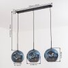 Ripoll Hanglamp, Kogellampje, Hanglamp Blauw, 3-lichts