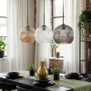 Ripoll Hanglamp, Kogellampje, Hanglamp Amber, Duidelijk, Rookkleurig, 3-lichts