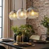 Ripoll Hanglamp, Kogellampje, Hanglamp Amber, Duidelijk, Rookkleurig, 3-lichts