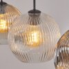 Ripoll Hanglamp, Kogellampje, Hanglamp Amber, Duidelijk, Rookkleurig, 3-lichts