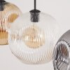 Ripoll Hanglamp, Kogellampje, Hanglamp Amber, Duidelijk, Rookkleurig, 3-lichts