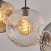 Ripoll Hanglamp, Kogellampje, Hanglamp Amber, Duidelijk, Rookkleurig, 3-lichts