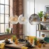 Ripoll Hanglamp, Kogellampje, Hanglamp Amber, Duidelijk, Rookkleurig, 3-lichts