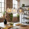 Ripoll Hanglamp, Kogellampje, Hanglamp Amber, Duidelijk, Rookkleurig, 3-lichts